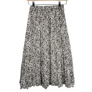 A New Day Animal Print Pleated Midi Skirt XS
